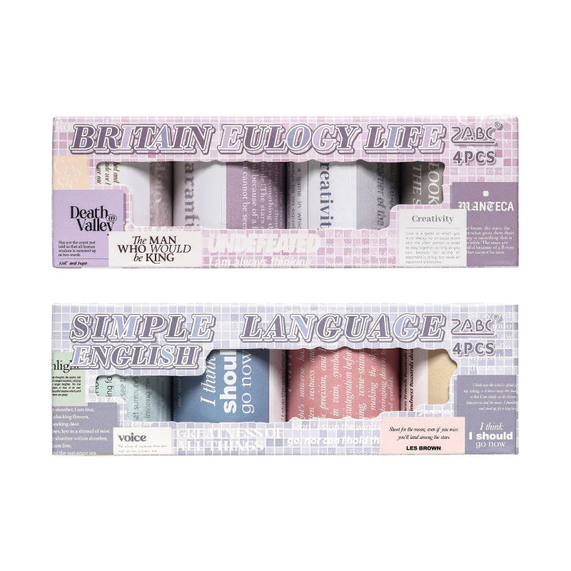 Vintage Message Roll Sticker Box - 4 pcs