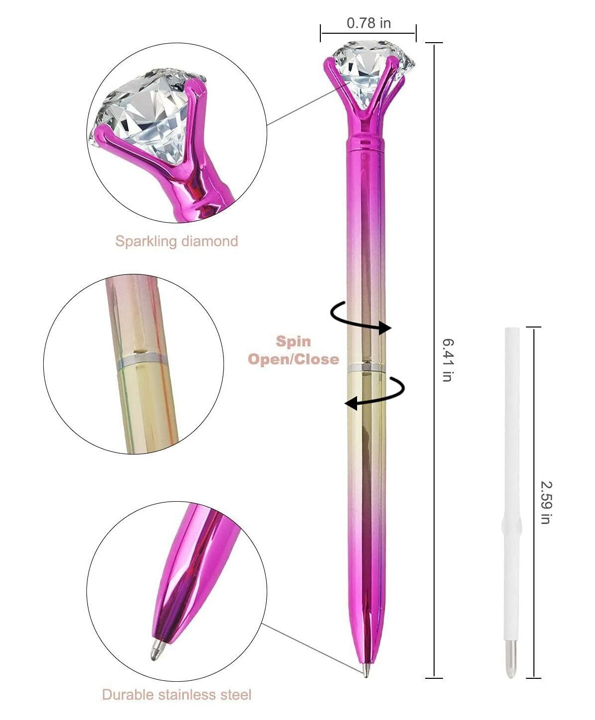 Diamond luxury Metal ball Pen