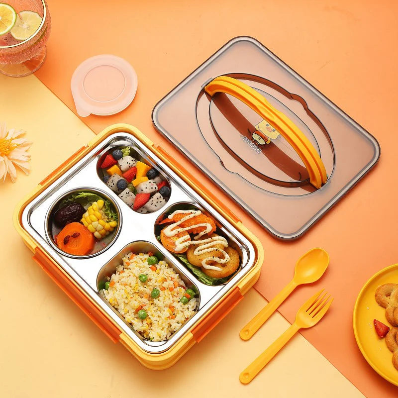 Bento Duck Lunch Box With Spoon and Fork