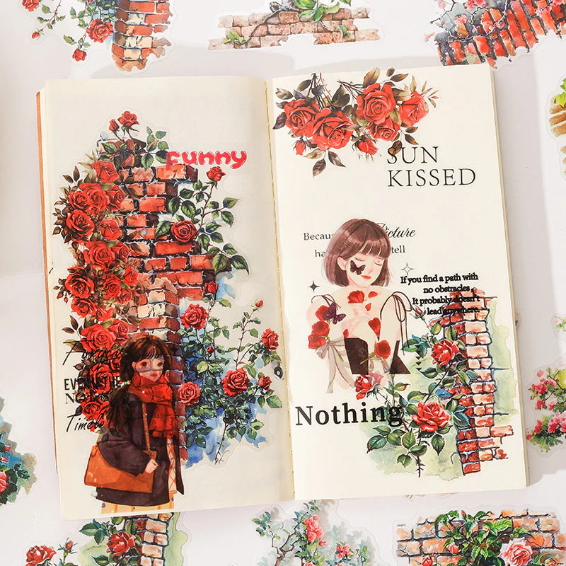 Kawaii Floral Vintage Sticker - 6 Sheets