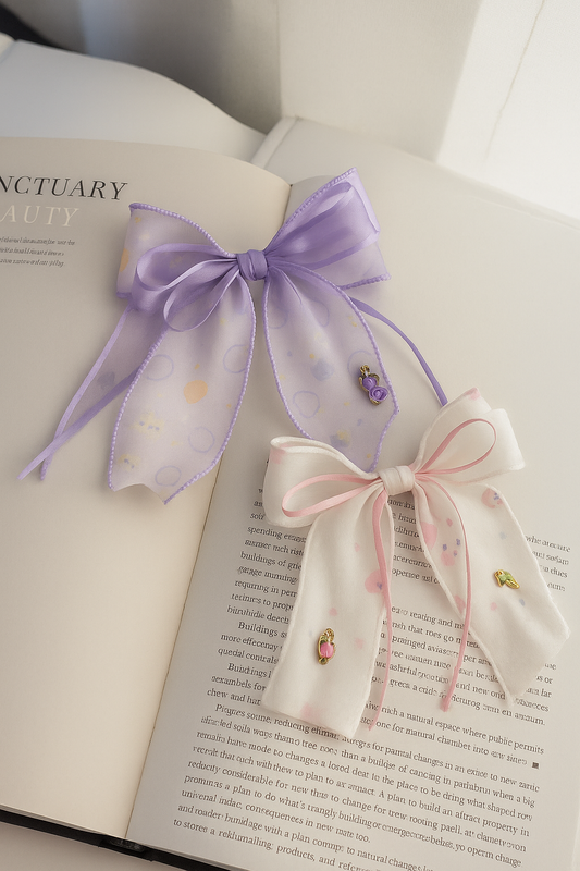 Kawaii Rose Dual Bow Hair Bow Pin