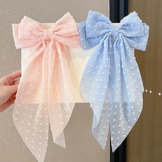 Pigtail bow korean hair clip