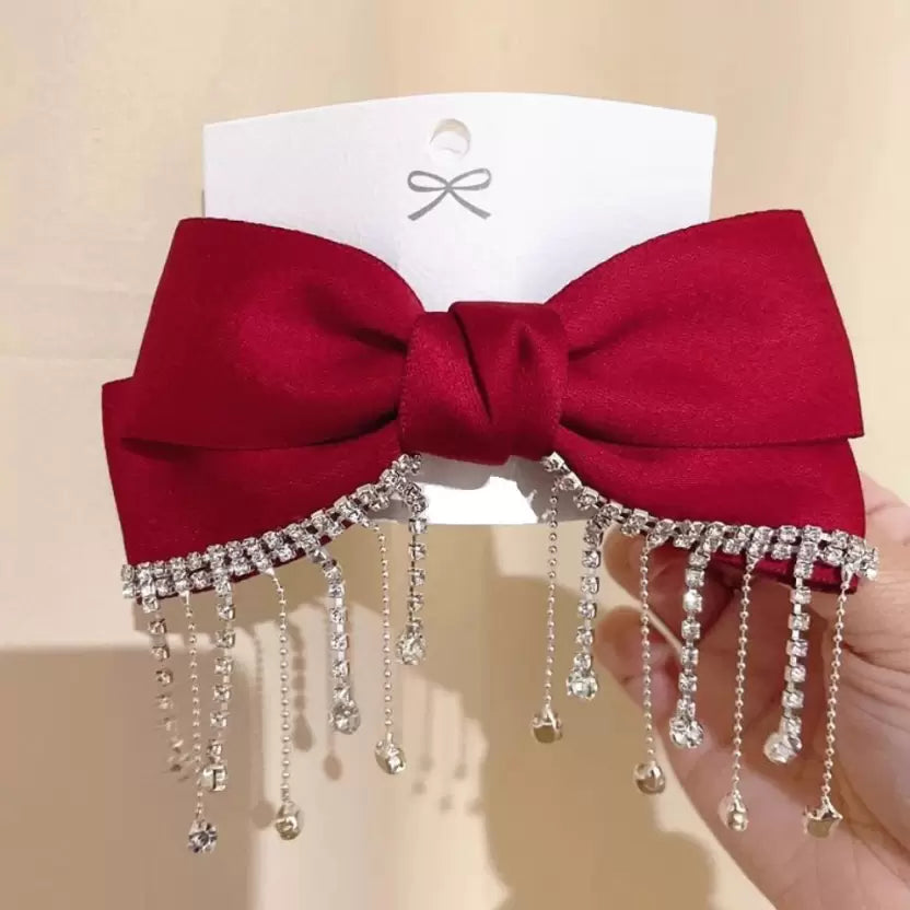 Satin Bow Hanging Buckle Clip