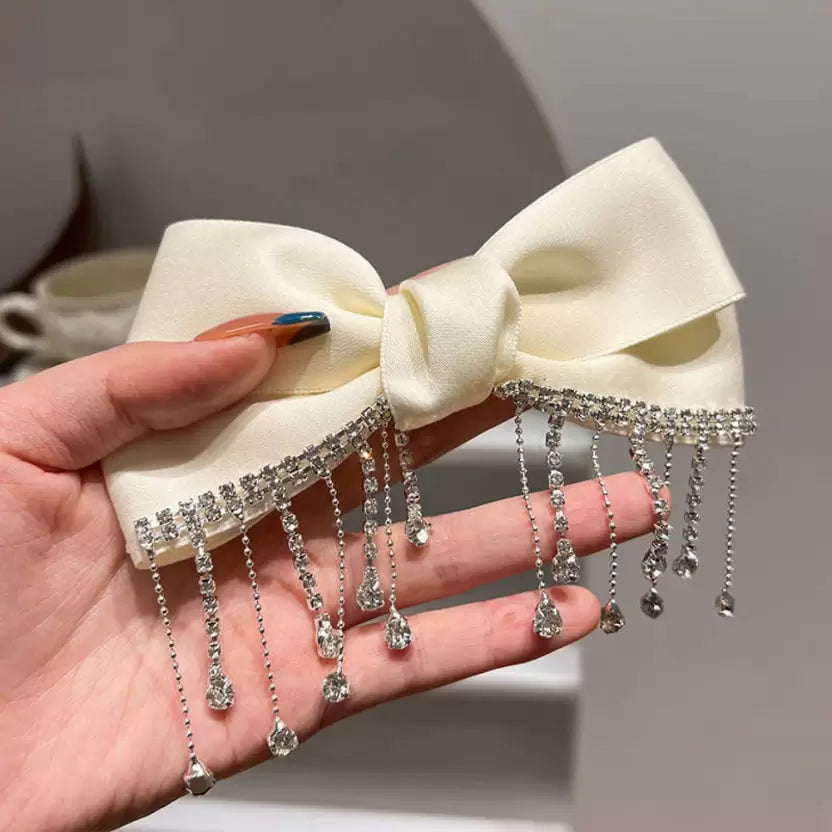 Satin Bow Hanging Buckle Clip