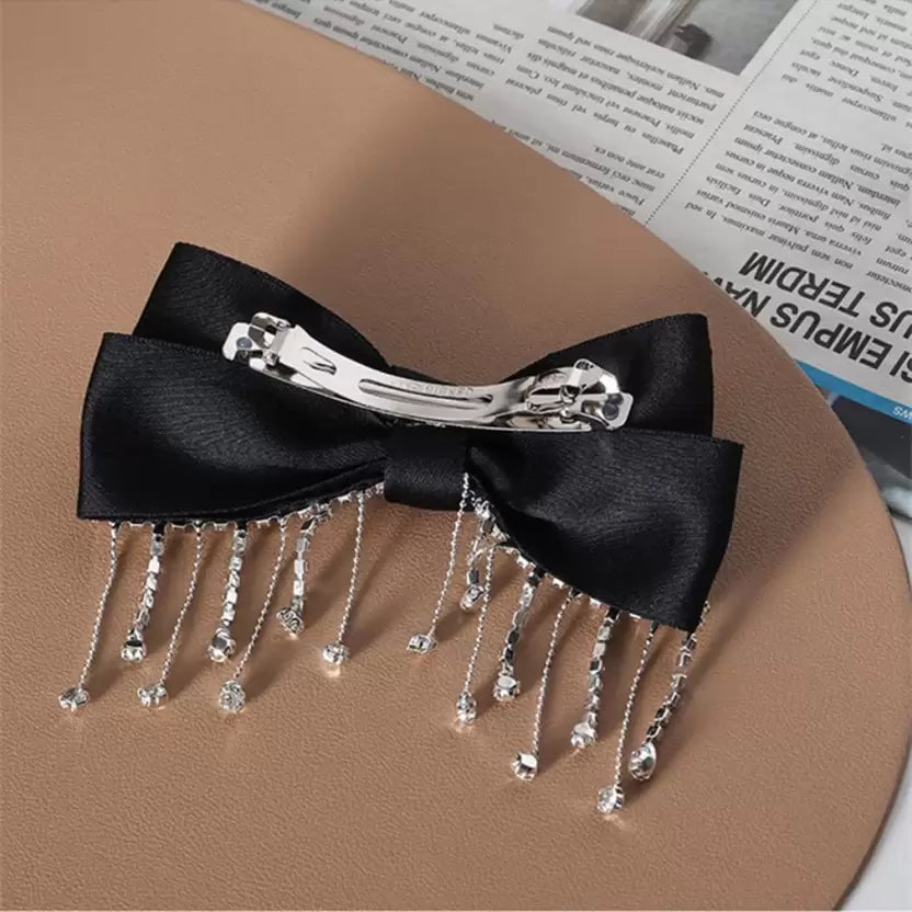 Satin Bow Hanging Buckle Clip