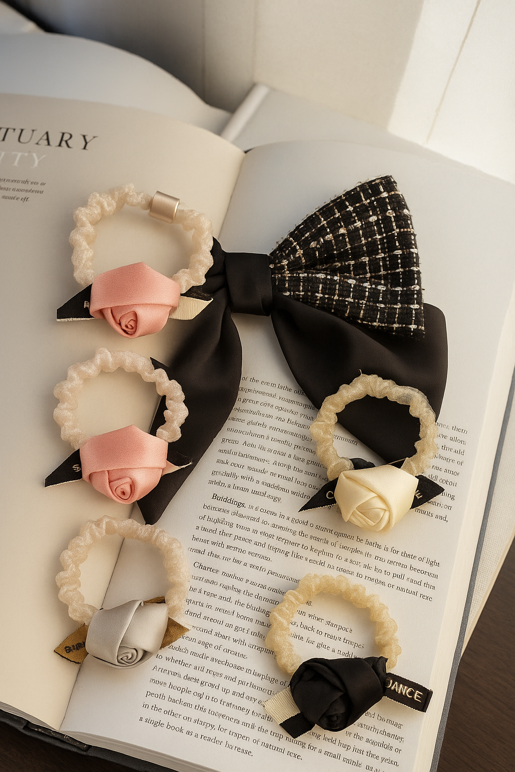 Rose Korean Scrunchie - pair