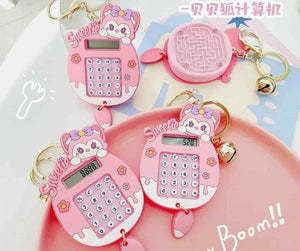 lovely Mini Round Maze Calculator Silicone Keychain