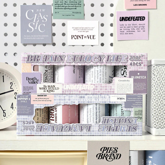 Vintage Message Roll Sticker Box - 4 pcs