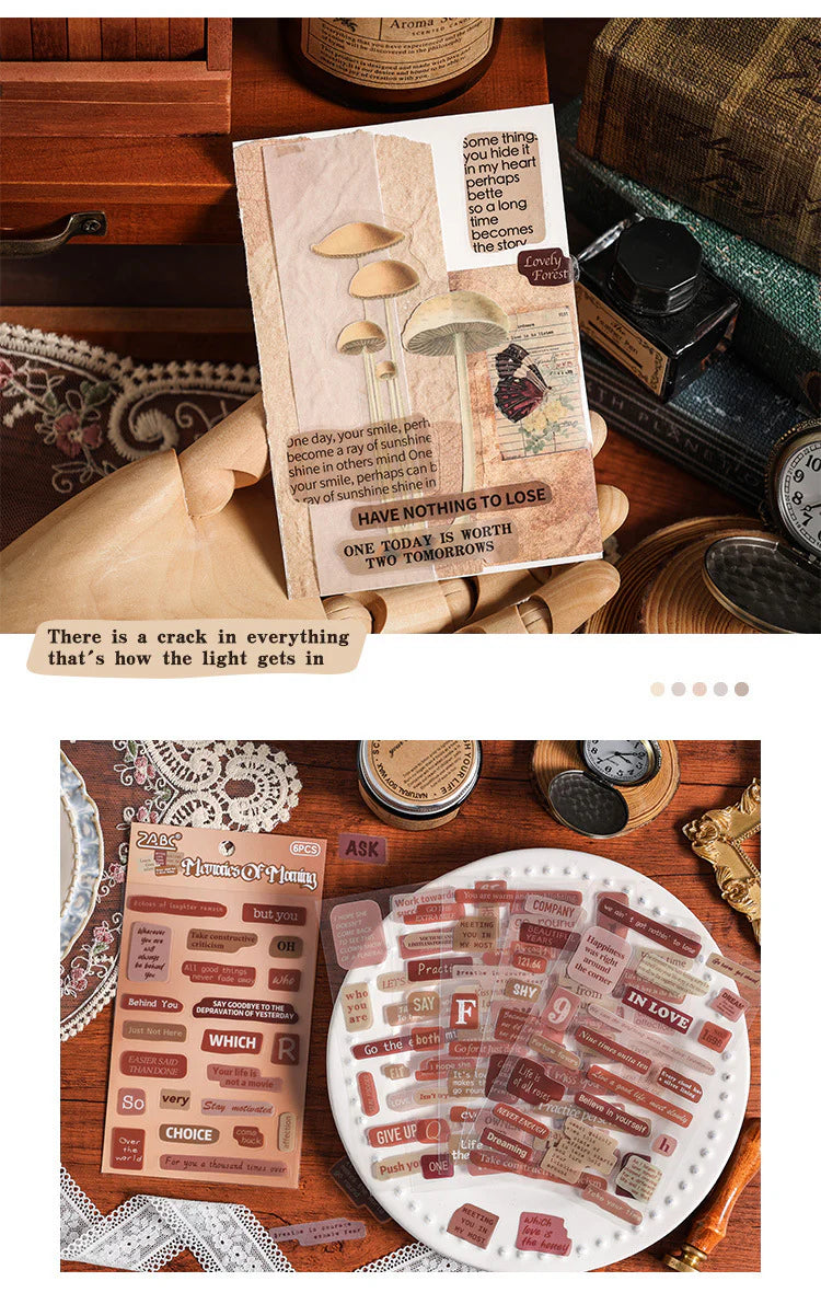 Journaling Vintage Message Sticker - 6 Sheets
