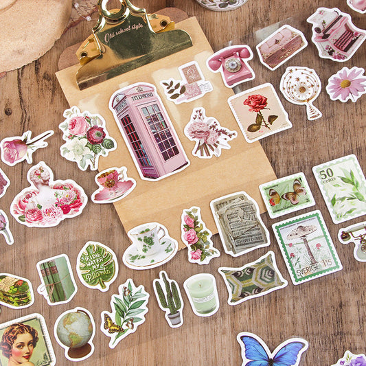 Retro flower Sticker Tape Roll
