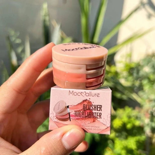 3 in 1 Blusher and Highlighter Kawaii Set