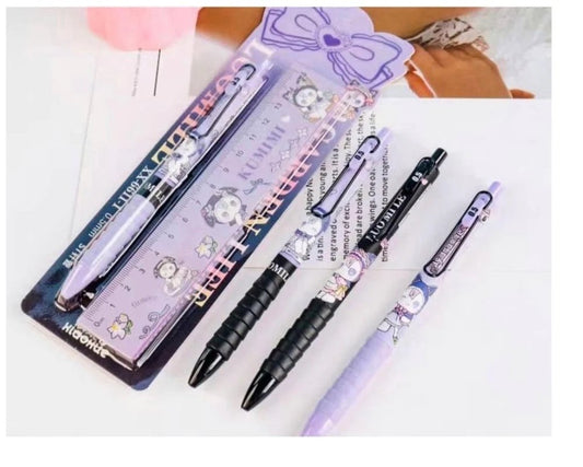 Cute Kawaii Kuromi Click Pen With Scale