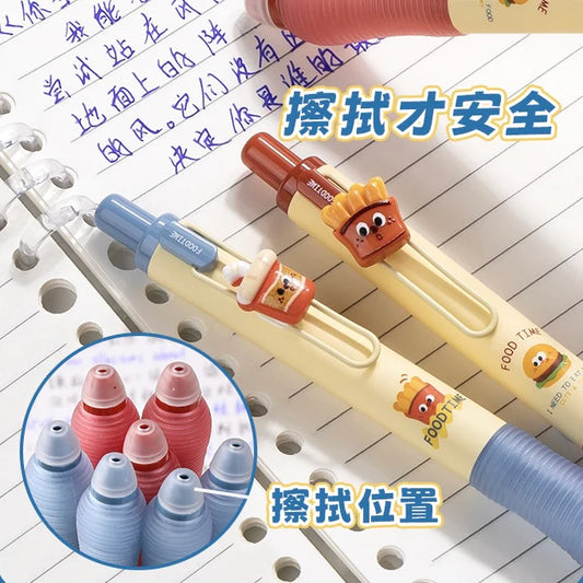Burger Shop Theme Erasable Pen Set - Blue Ink