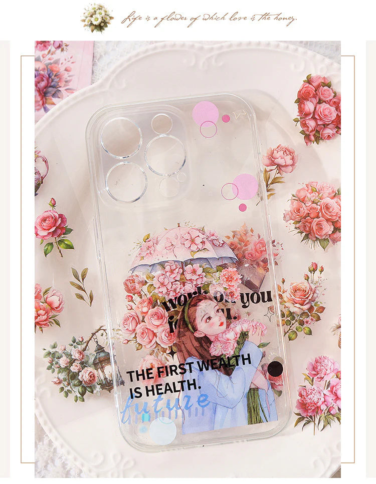 Kawaii Floral Vintage Sticker - 6 Sheets