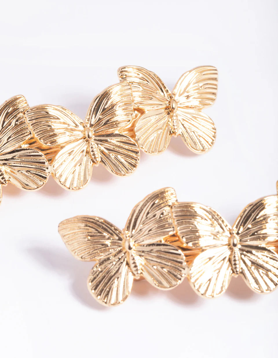 Golden butterfly metal hair clip