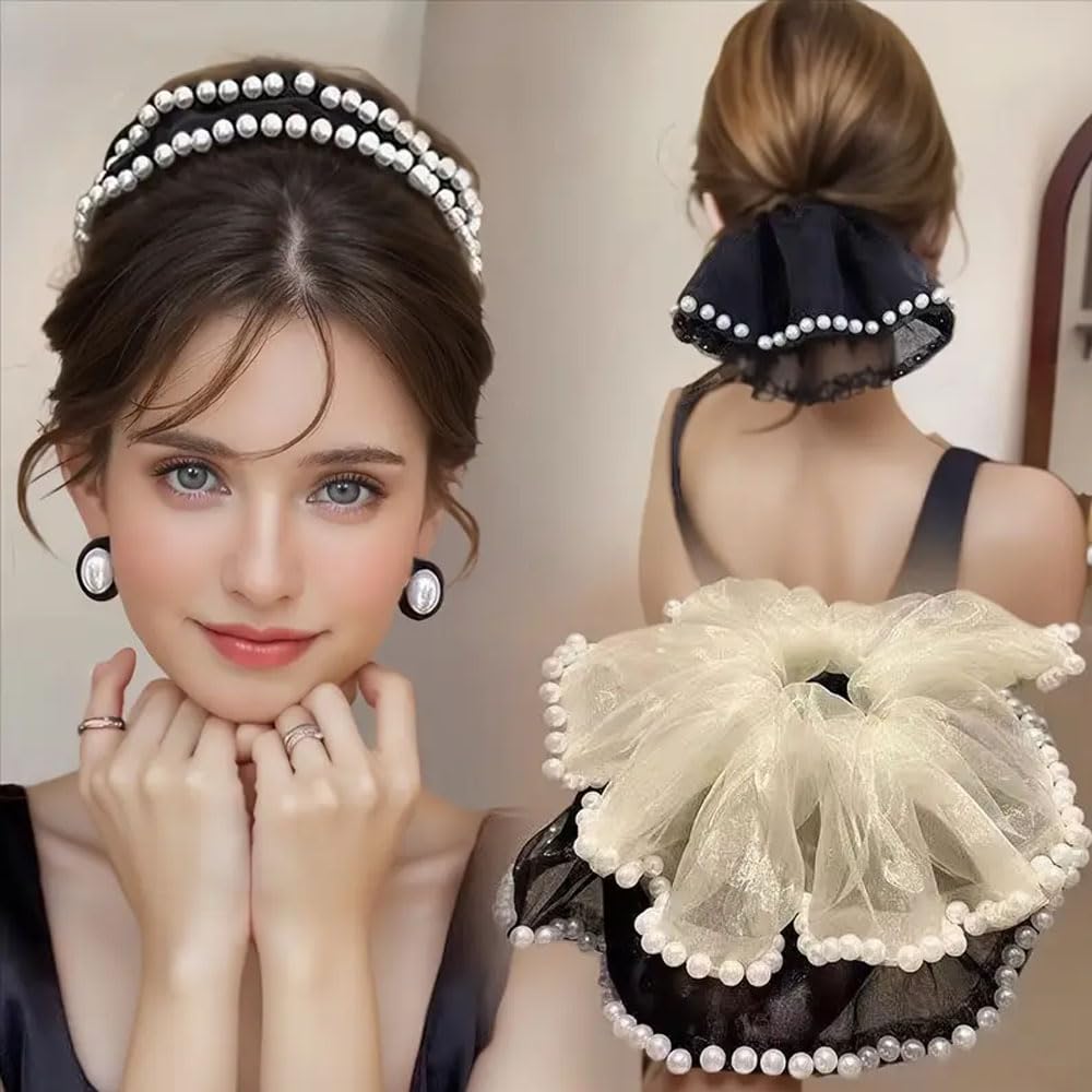 Pearl korean xl scrunchie