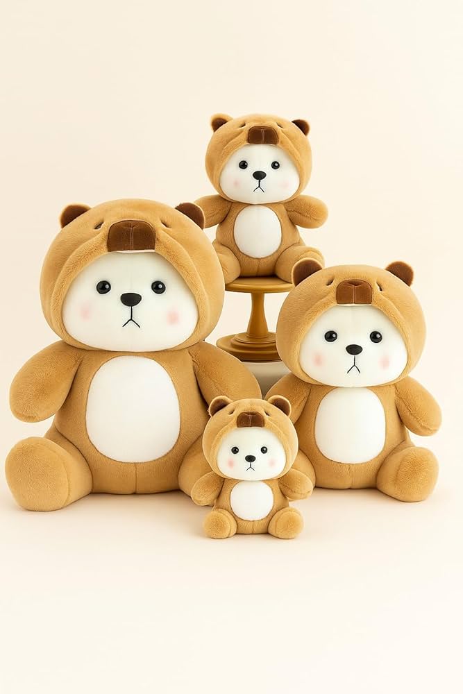 Teddy bear hoddie soft toy