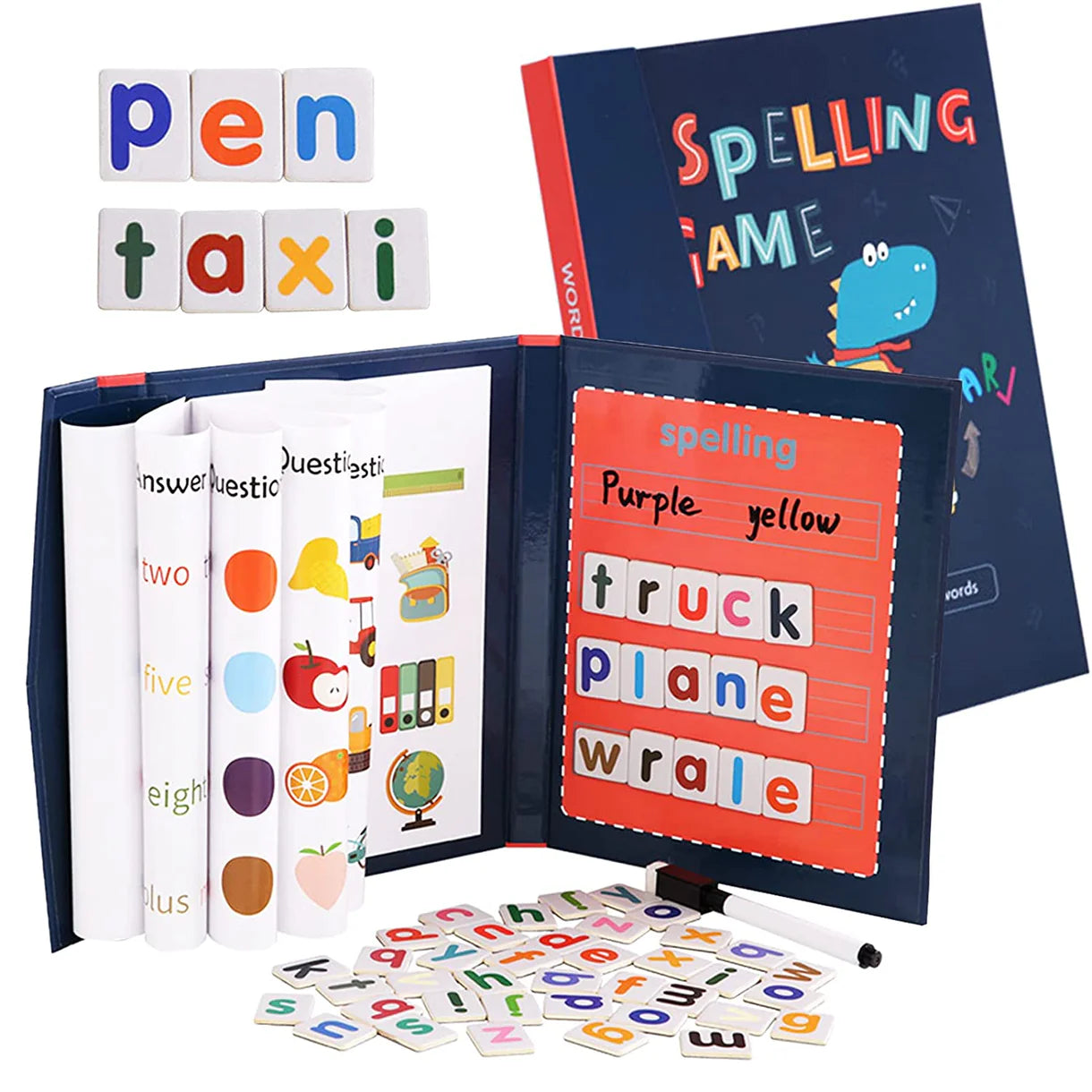 Portable Magnetic Word-Spelling Book Game
