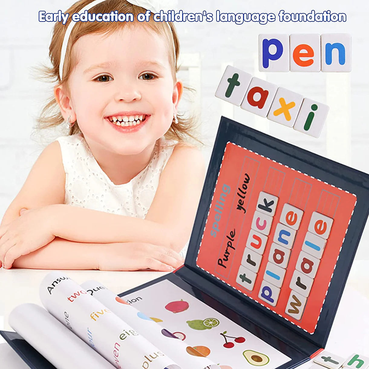 Portable Magnetic Word-Spelling Book Game