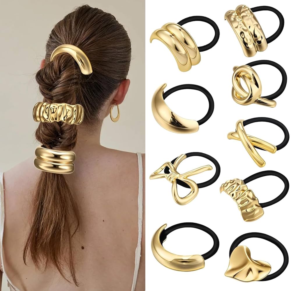 Pony metal hair cuff rubber bands