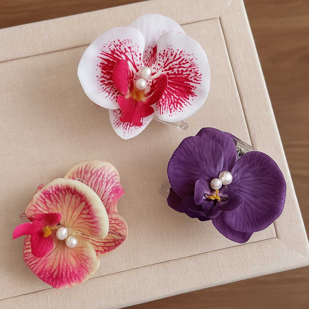 Hawaii Orchid Claw Clip