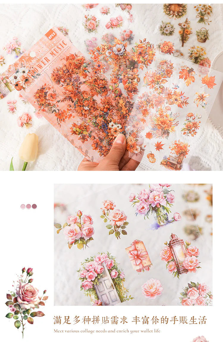 Kawaii Floral Vintage Sticker - 6 Sheets
