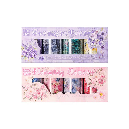 Blooming Flower Sticker Roll Set - 4 pcs