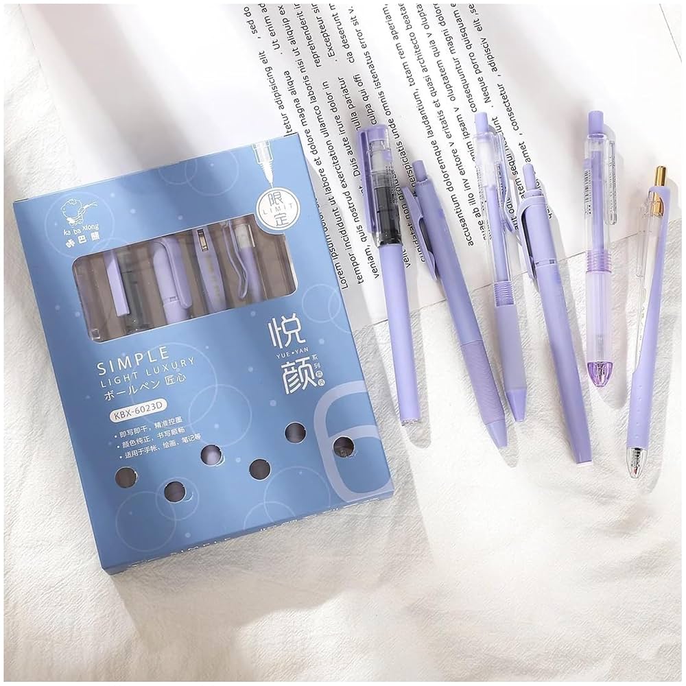 Kawaii Click Action Pen 0.5Mm 6 in 1 set