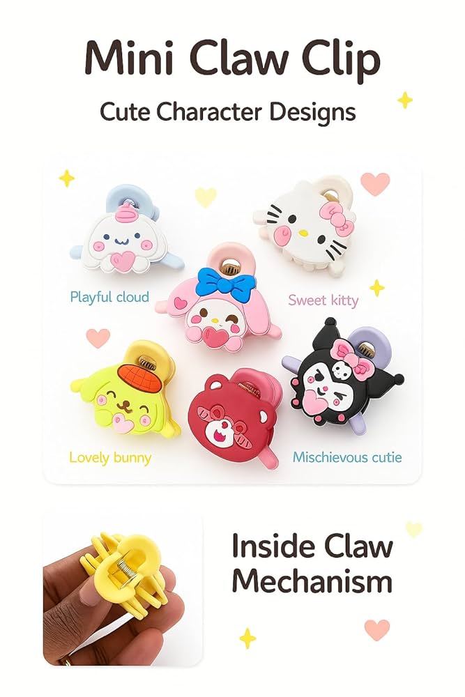 Sanrio kids mini hair claw clip