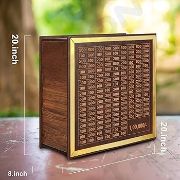 Rs 1 Lakh Saving Piggy Bank- Wooden