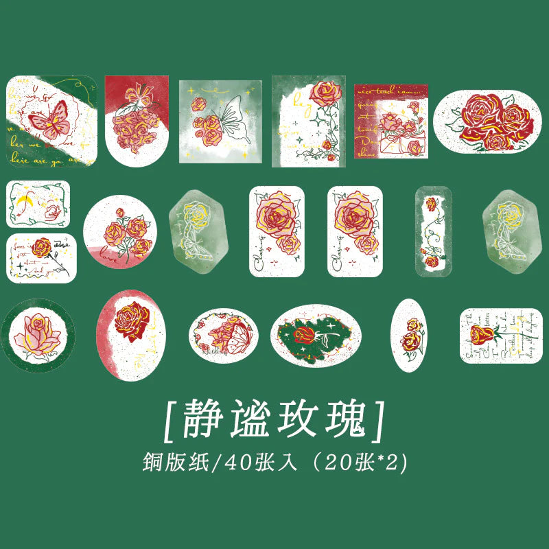 Lost Rose Sticker Series - 20 Designs / 40 Pcs