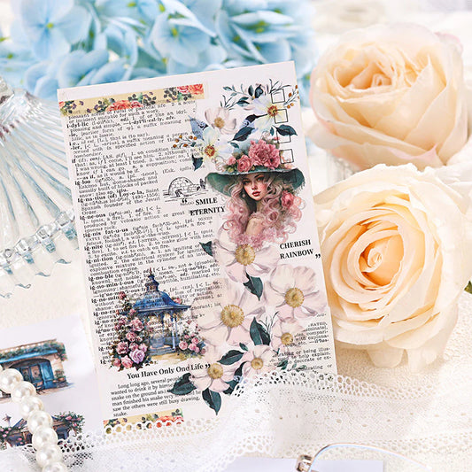 Vintage garden bloom sticker book - 20 sheets