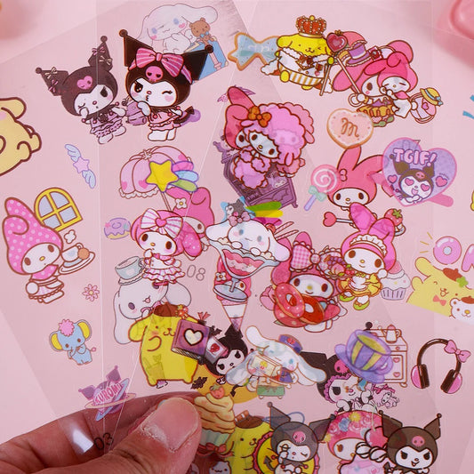 Kawaii Be Happy SANRIO Cappy bara Sticker - 3 Sheets