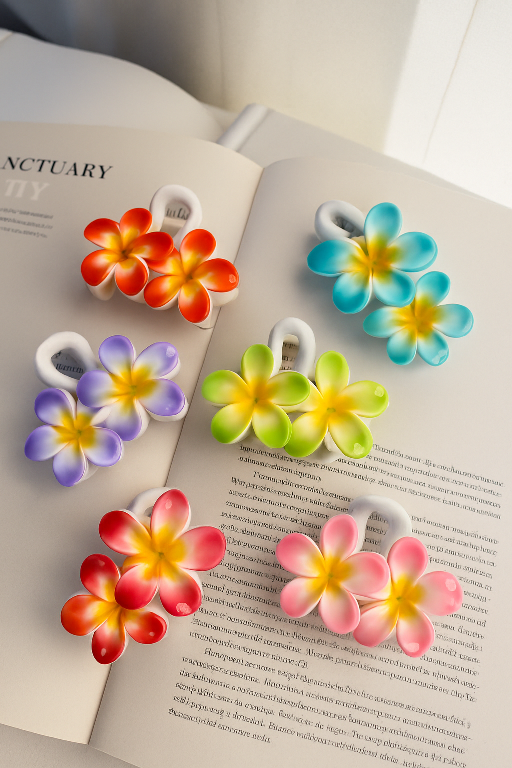 2 Flower Hair Claw Clip