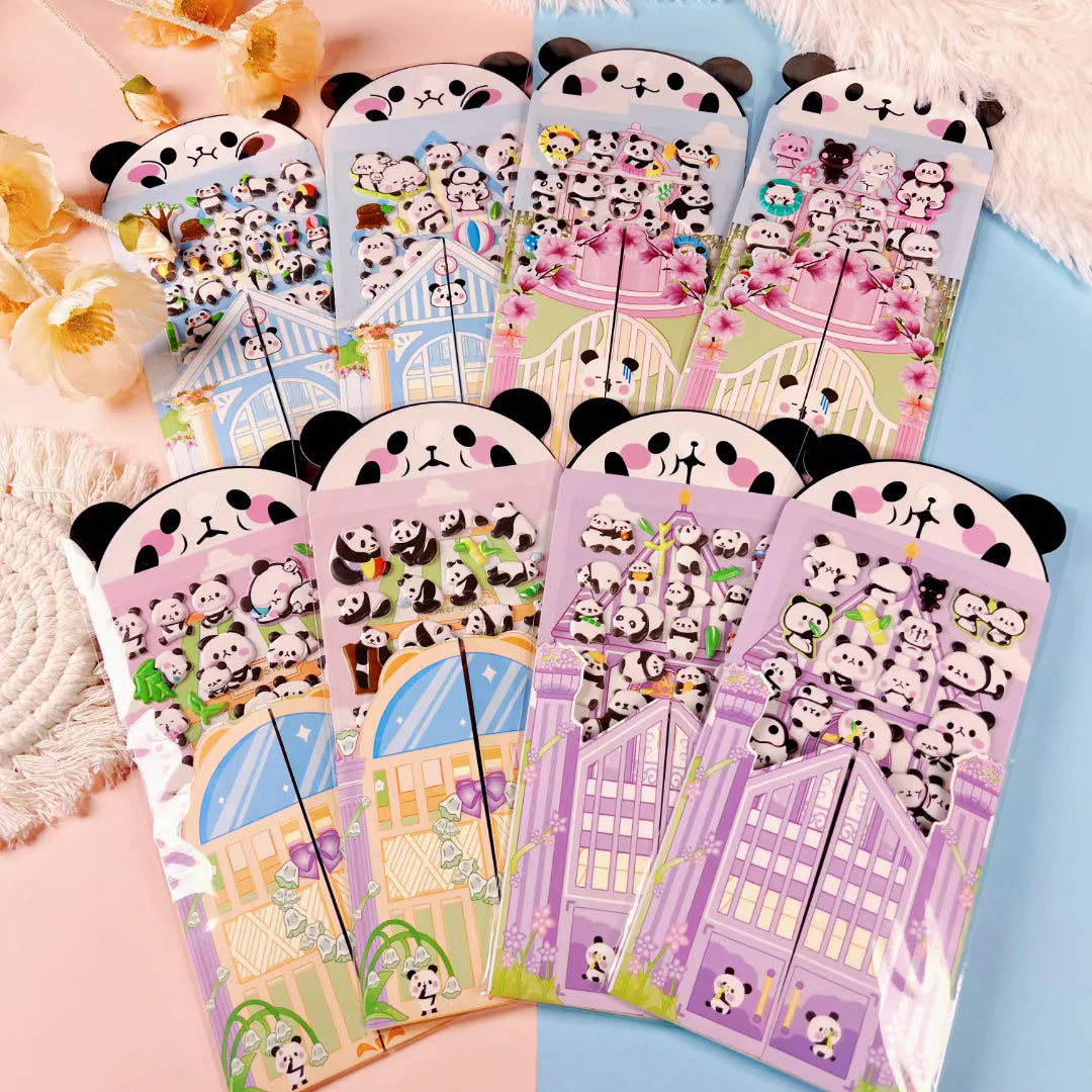 Panda Puffy House Sticker