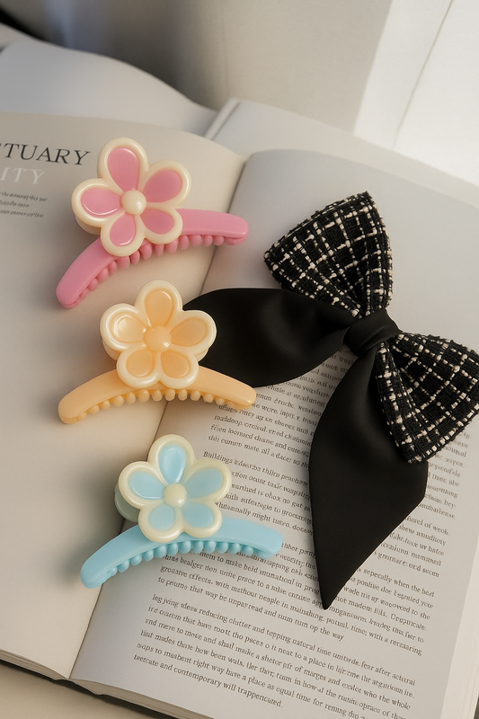 Poppy Korean Flower Large Hair Claw Clip