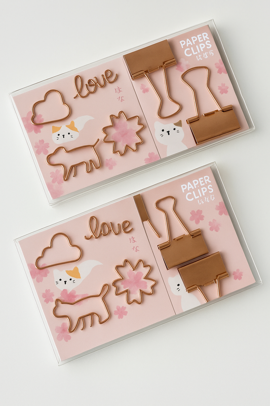 Kawaii cute Paper Clips and binders