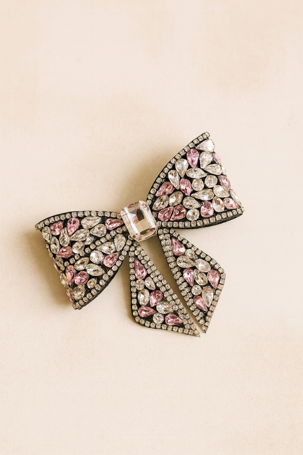Bling luxury stone bow clip