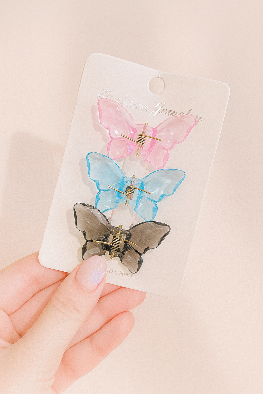 Butterfly mini hair clip card