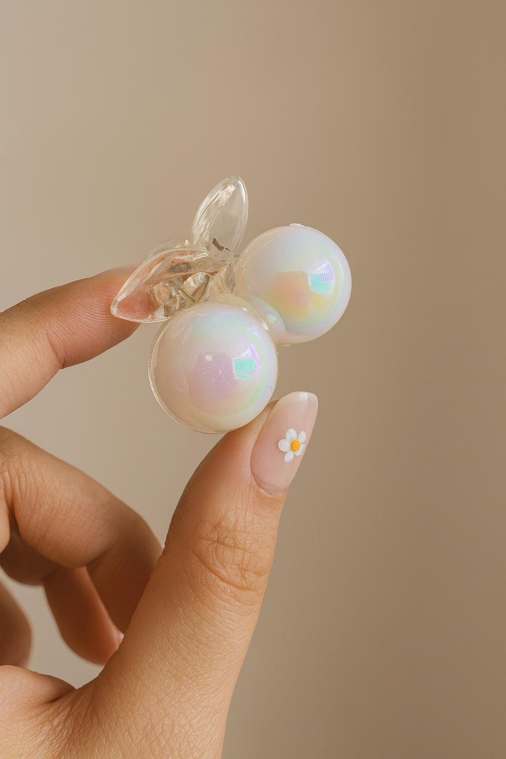 Cherry holo hair claw clip