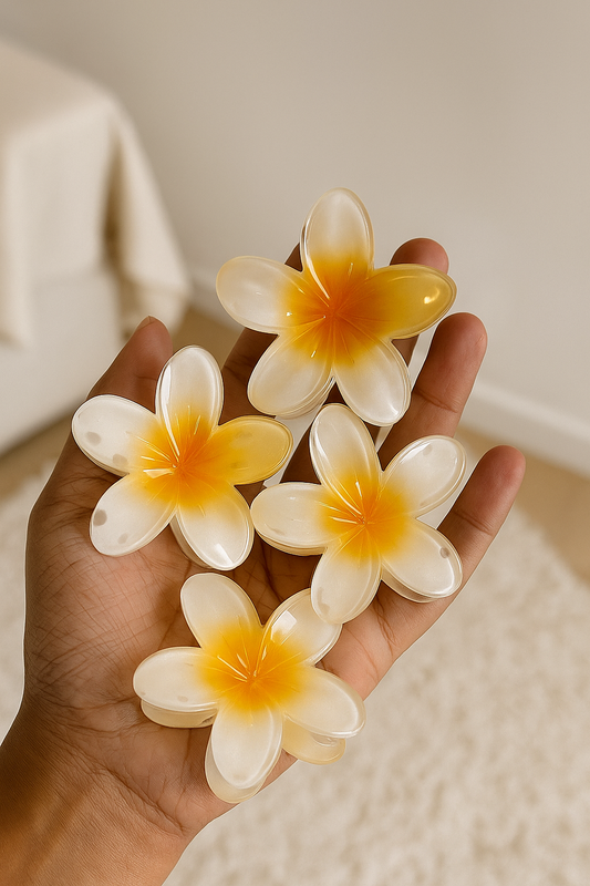 Yellow flower hair clutch