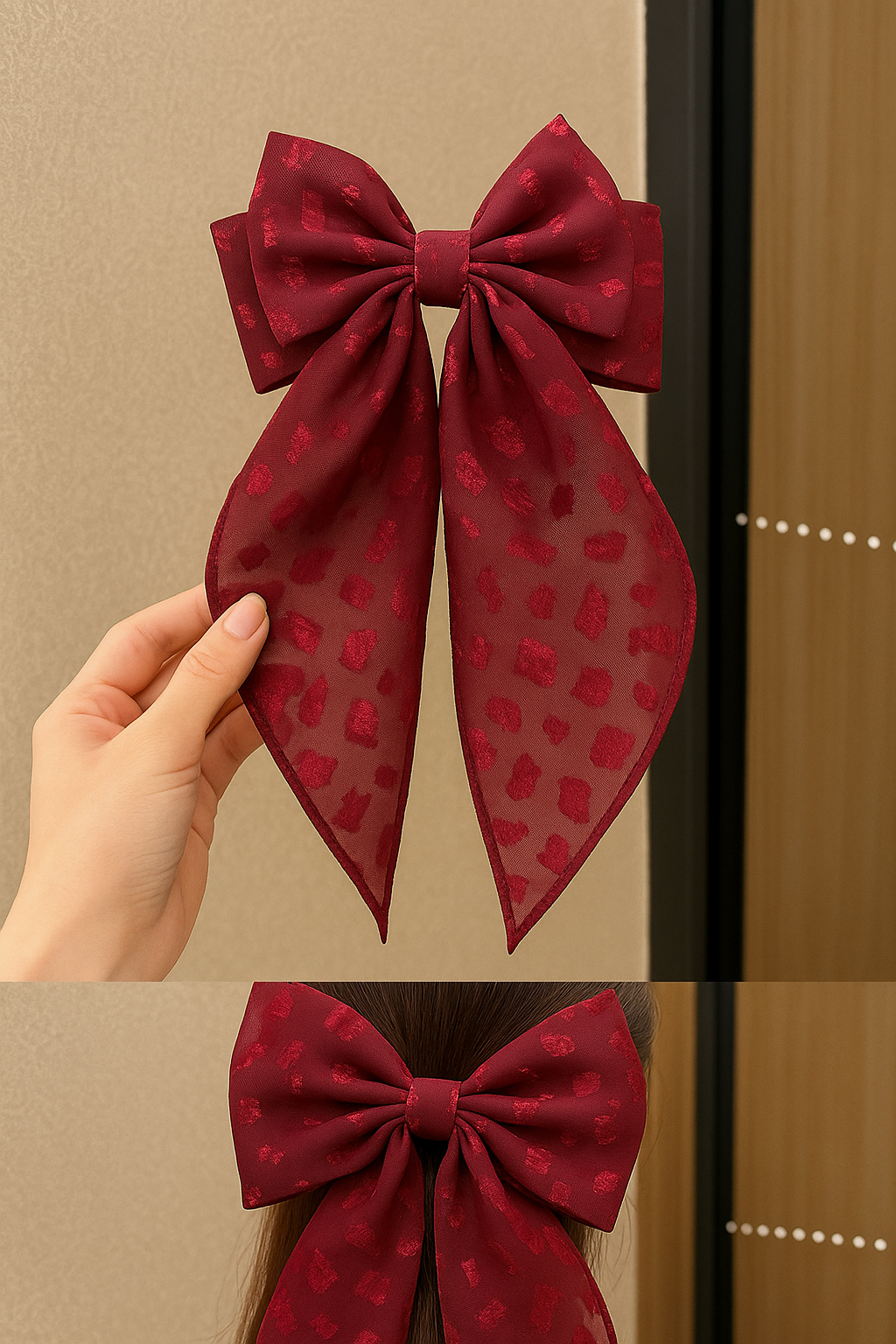 Pigtail bow hair pin