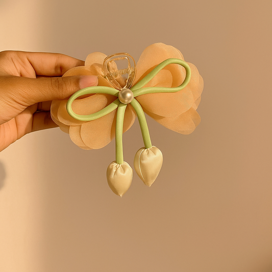 Korean tulip hair claw clip