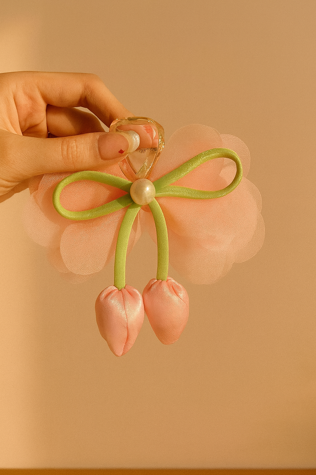 Korean tulip hair claw clip