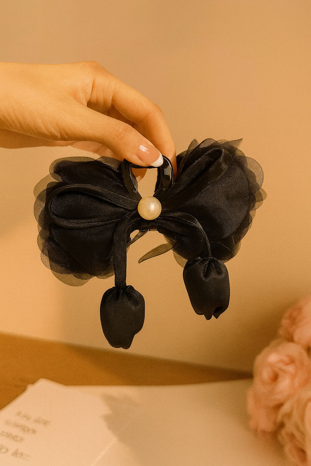 Korean tulip hair claw clip