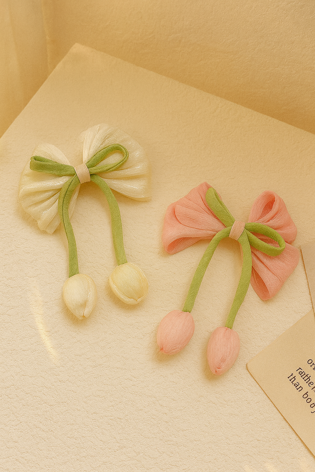 Tulip bow hair pin
