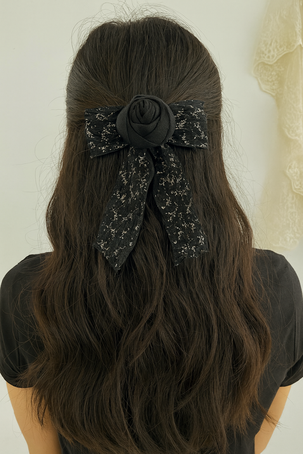 Flower rose korean hair pin