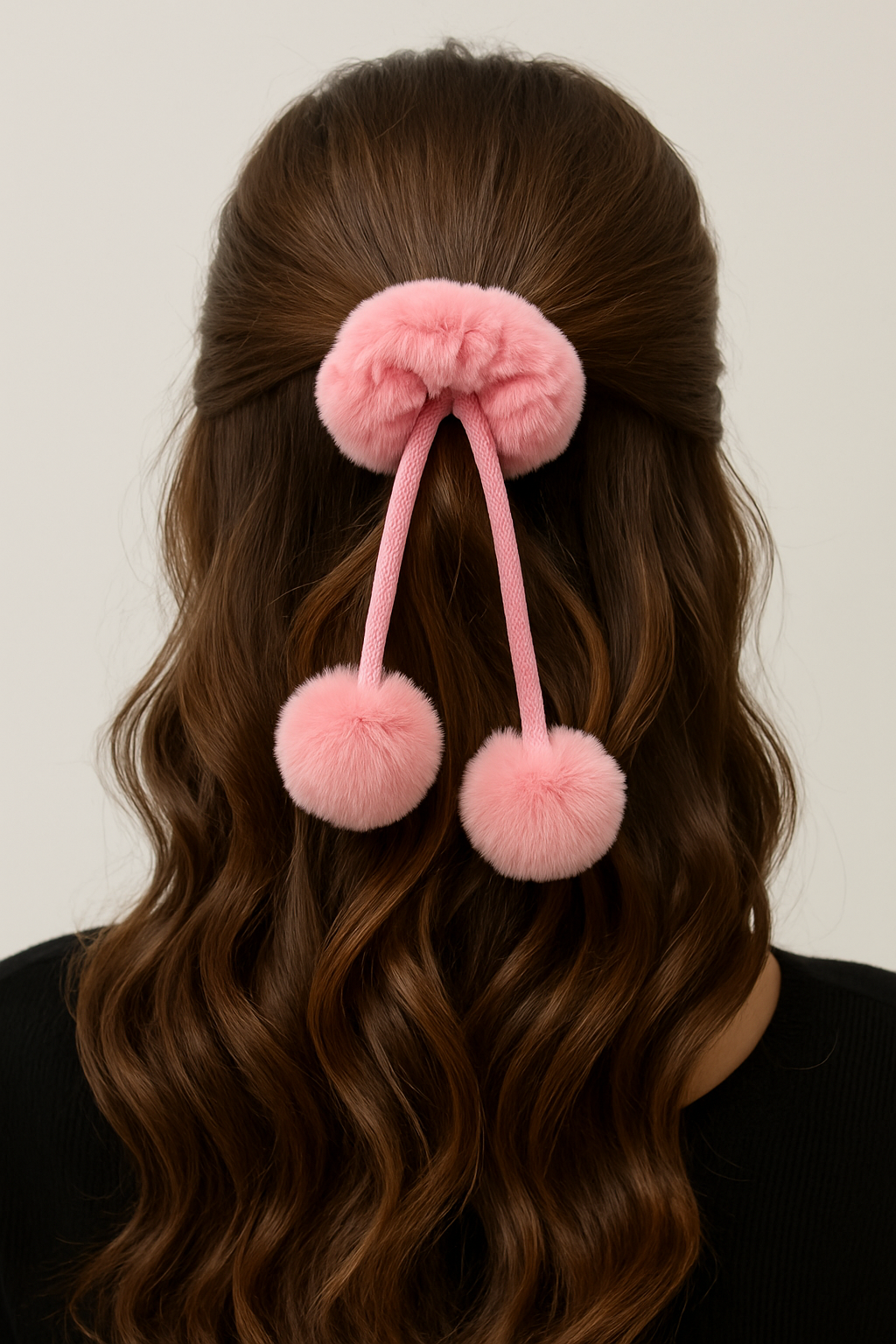 Pom pom korean hair scrunchie