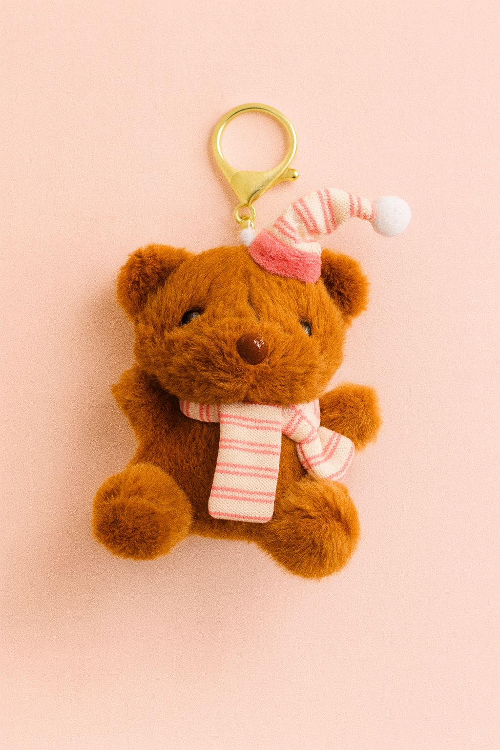 Happy bear plushy keychain