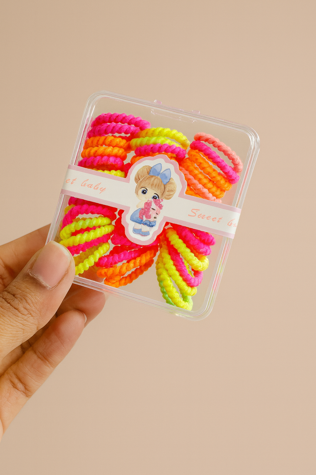 Kids box of hair rubber bands